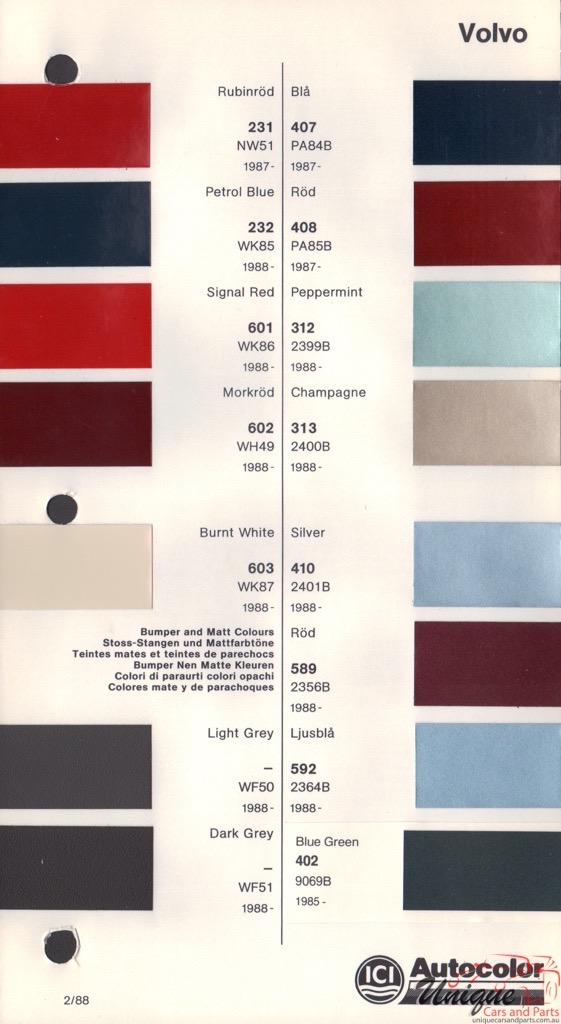 1985 - 1990 Volvo Paint Charts Autocolor 07